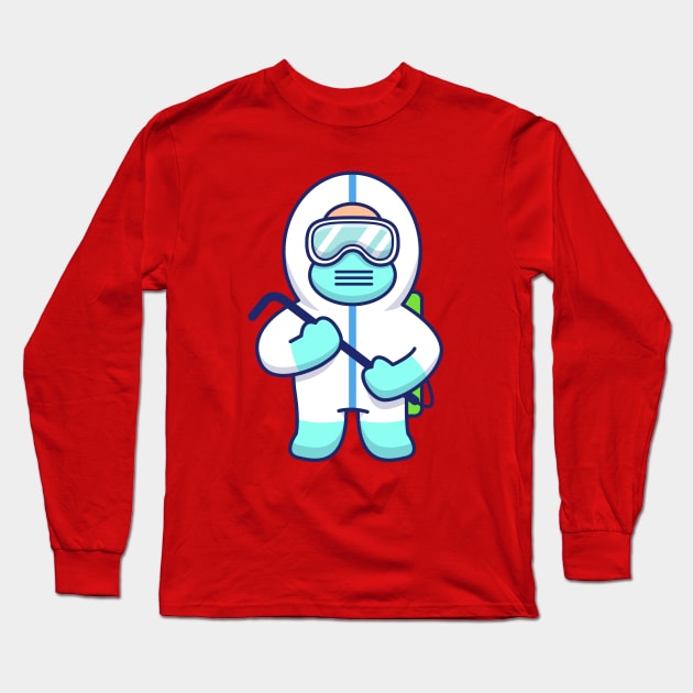 Cute Disinfectant Man Cartoon (2) Long Sleeve T-Shirt by Catalyst Labs